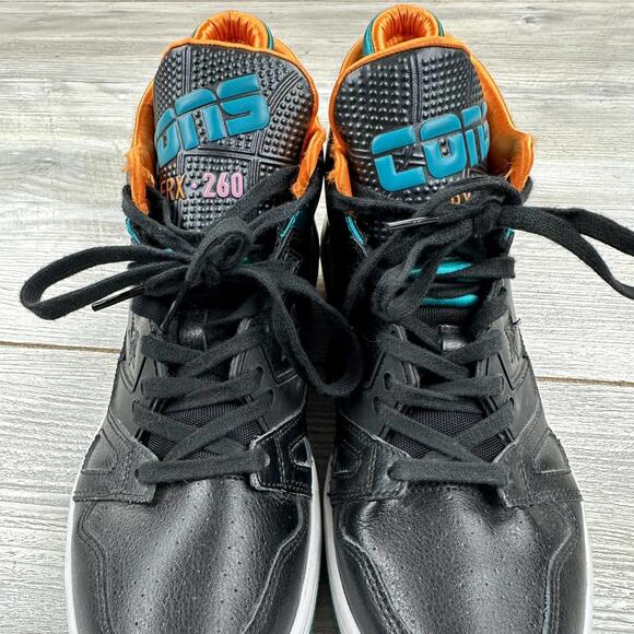 Converse ERX 260 High Tops Kids 7 Black Turquoise Orange Retro 80s Sneakers Shoe - Picture 3 of 9